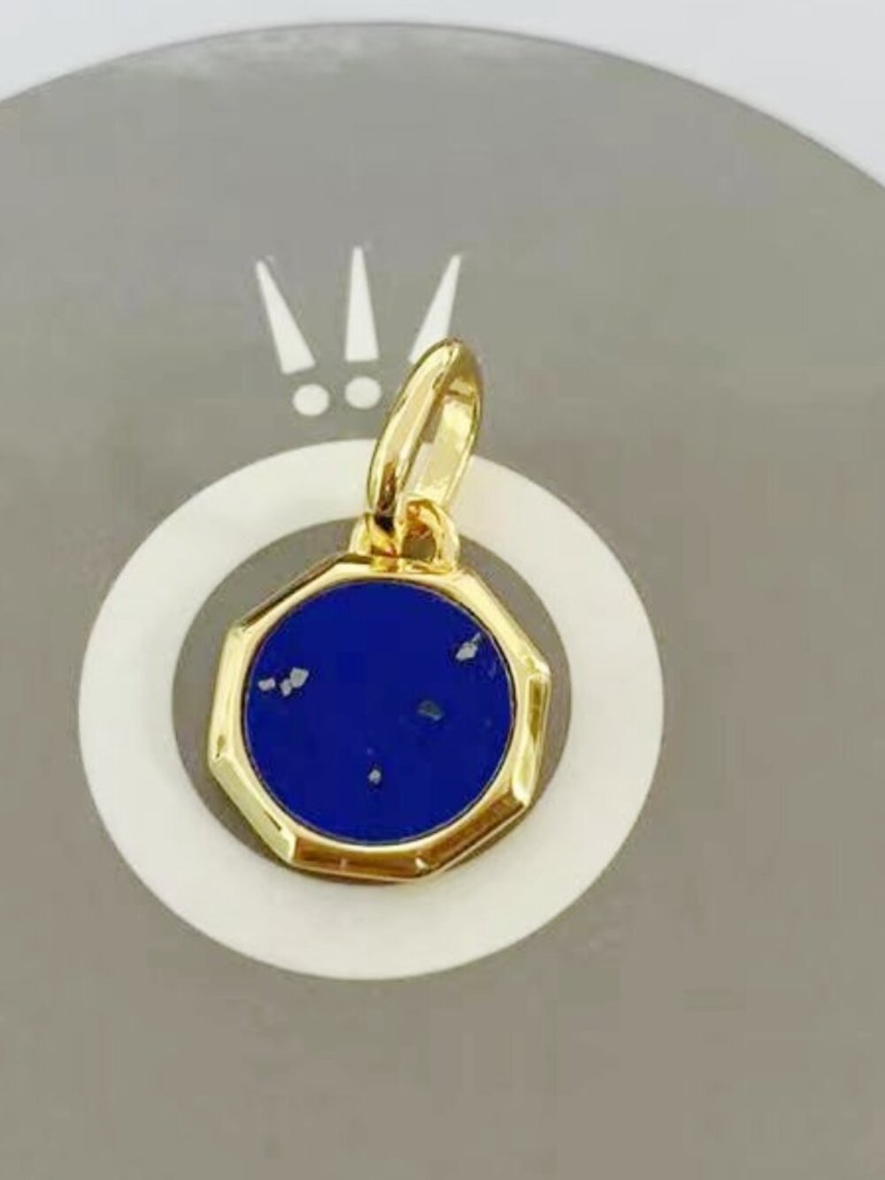 Blue Engravable Mini Medallion Charm